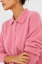 Alpaca‑Blend Collared Cardigan Chelsea