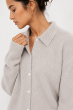 Alpaca‑Blend Collared Cardigan Chelsea