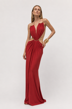 Halter Cut-Out Backless Maxi Dress