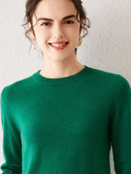 Women's 100% Pure Cashmere Sweater 2025 Fall Winter Crew Neck Long Sleeve Warm Soft Knitted Pullover New Knit Tops Women Clothes