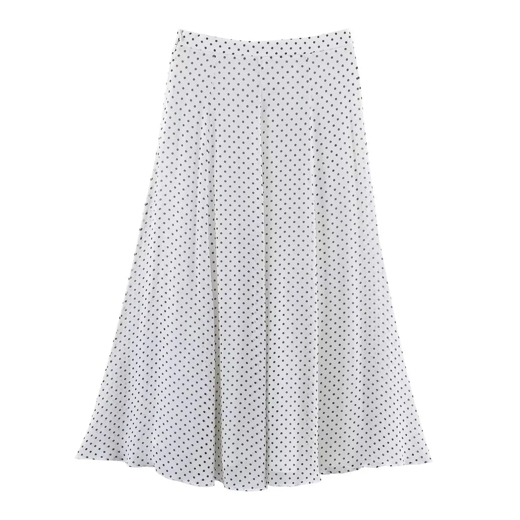 Two-Piece High-Neck Blouse and A-Line Skirt Co-ord Set