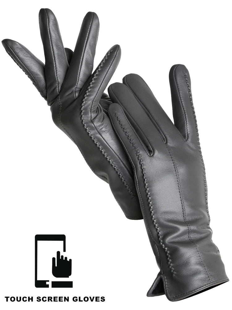 Touchscreen Leather Gloves
