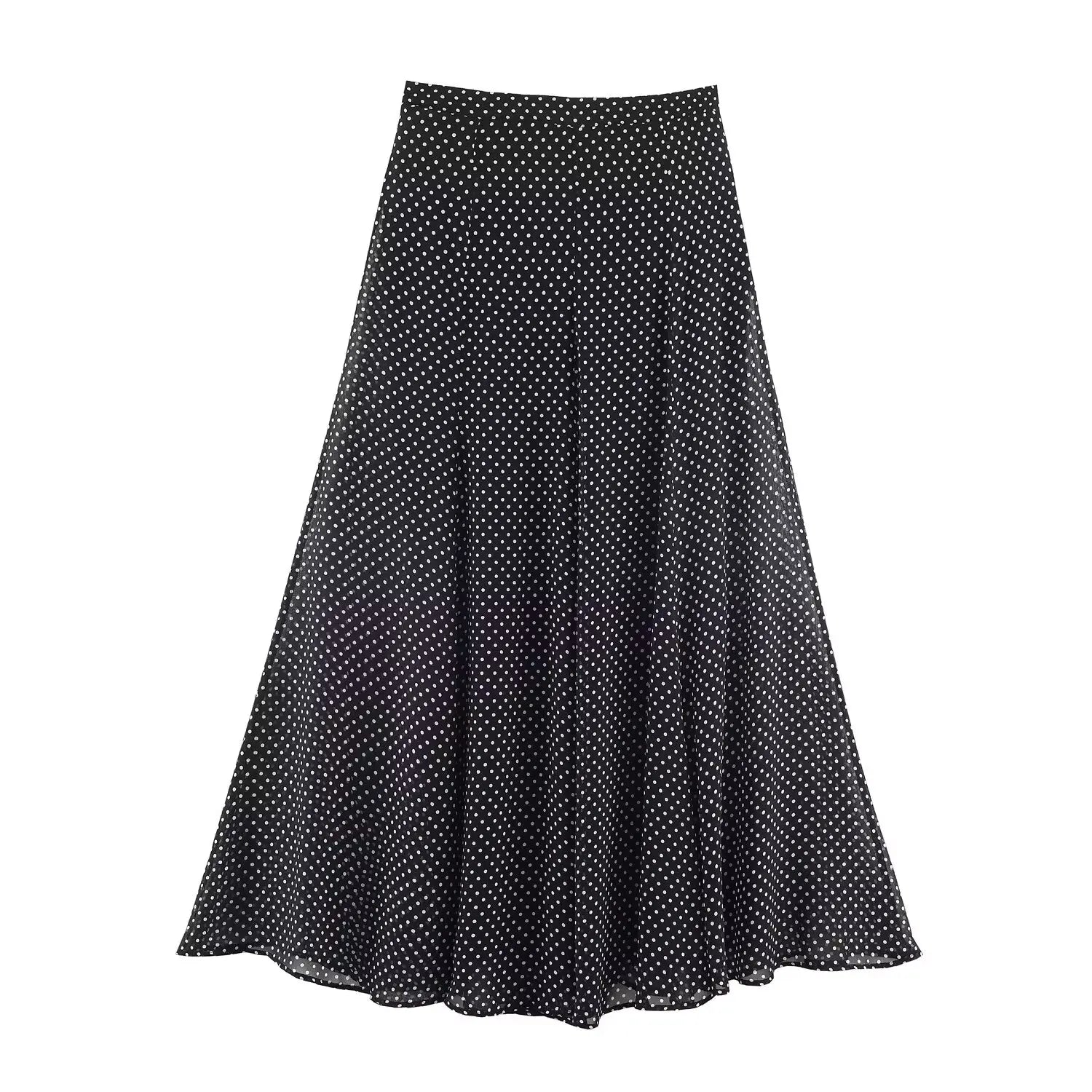 Two-Piece High-Neck Blouse and A-Line Skirt Co-ord Set