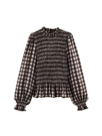 The Smocked Ruffled Blouse with Balloon Sleeves