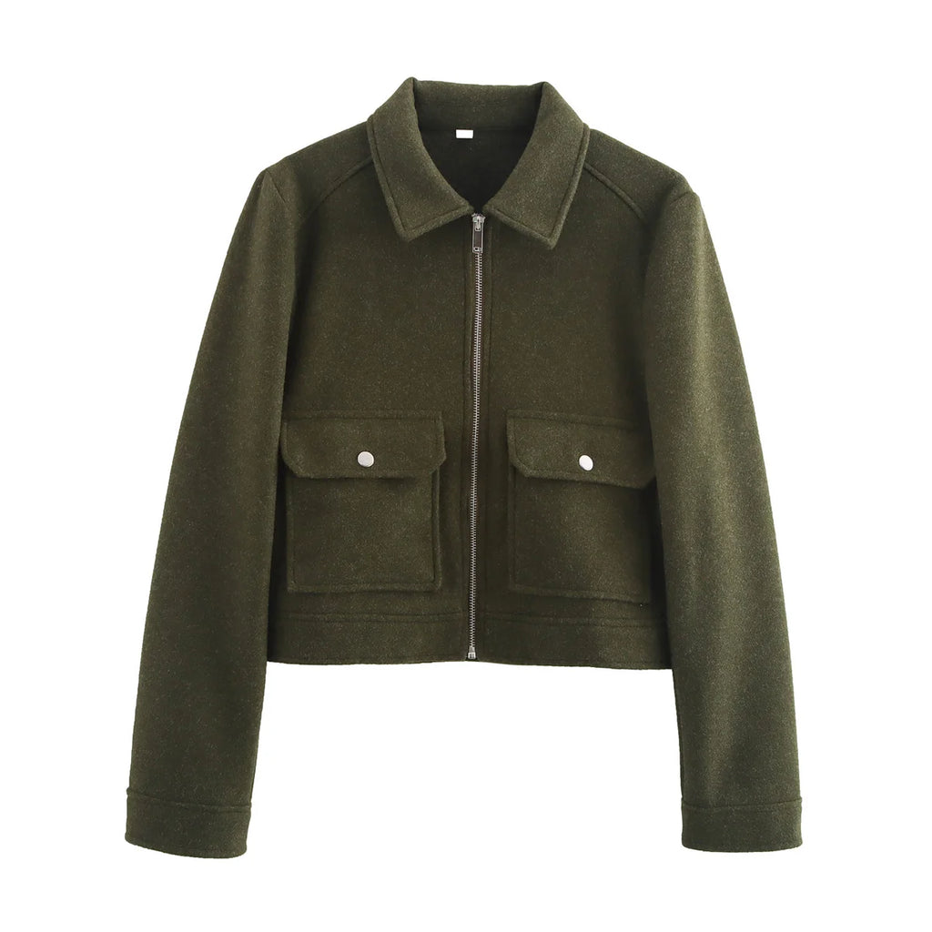 Collared Zip-Front Jacket