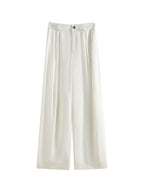 FSLE 2025 Summer Old Money Vest Wide-Leg Pants Set Vintage Tailored Two-Piece Adjustable Waist Eco Linen for Boardroom to Brunch