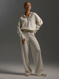 Taupe Oversized Knit Jumper & Wide-Leg Trousers Loungewear Set