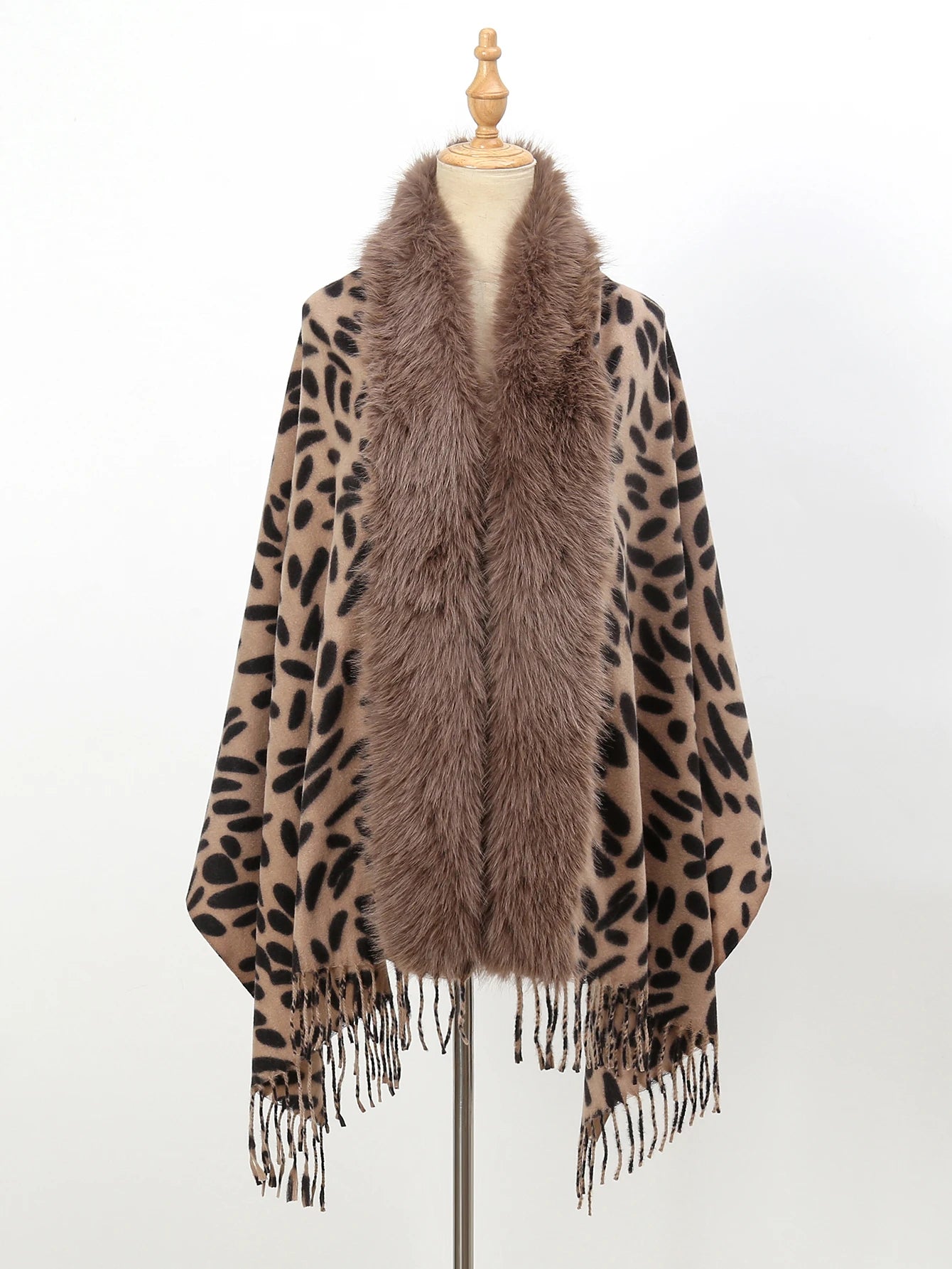 Wild Luxe Faux-Fur Trim Scarf