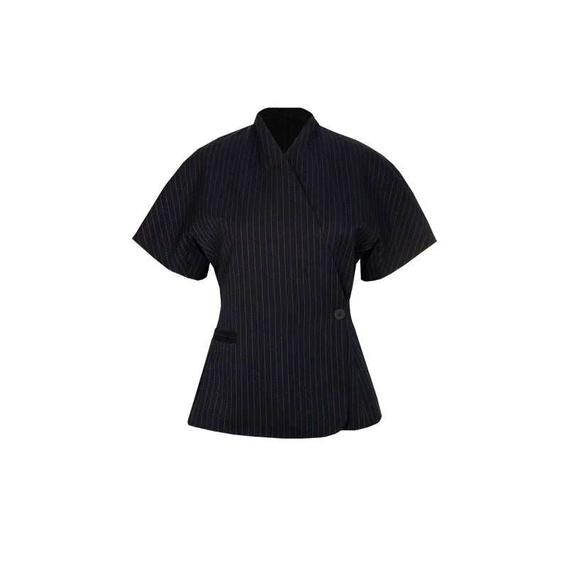 Tailored Wrap-Front Peplum Jacket