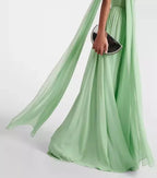 Halter pleated maxi dress