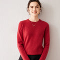 Women's 100% Pure Cashmere Sweater 2025 Fall Winter Crew Neck Long Sleeve Warm Soft Knitted Pullover New Knit Tops Women Clothes