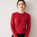 Women's 100% Pure Cashmere Sweater 2025 Fall Winter Crew Neck Long Sleeve Warm Soft Knitted Pullover New Knit Tops Women Clothes