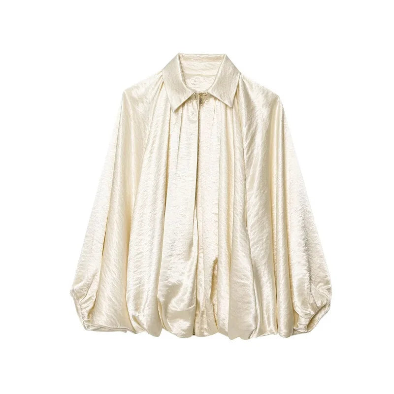 The Voluminous Fluid Bomber Jacket