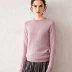 Women's 100% Pure Cashmere Sweater 2025 Fall Winter Crew Neck Long Sleeve Warm Soft Knitted Pullover New Knit Tops Women Clothes