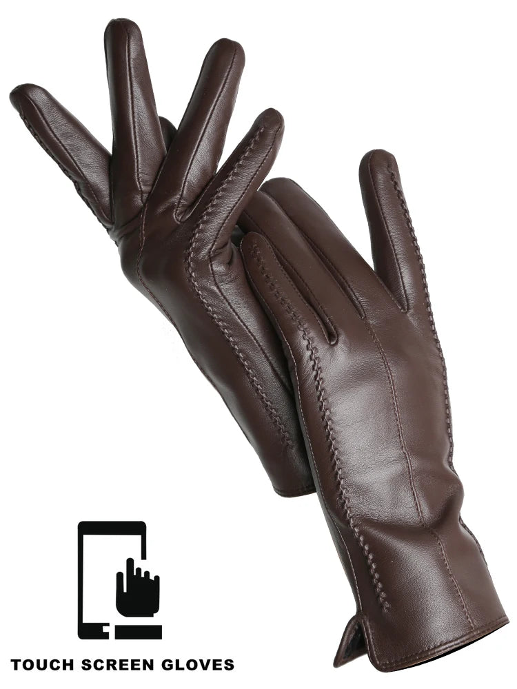 Touchscreen Leather Gloves