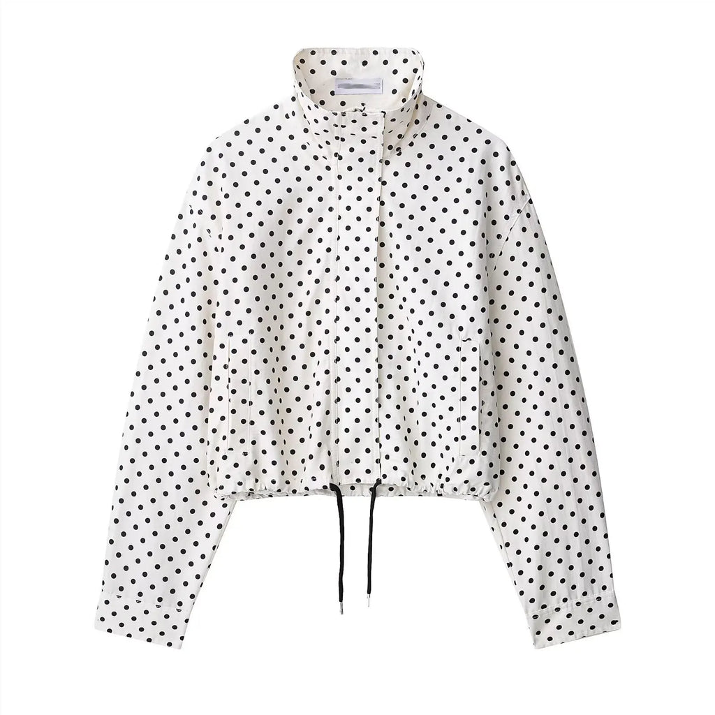 The Polka Dot Blouse with Drawstring Detail