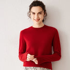 Women's 100% Pure Cashmere Sweater 2025 Fall Winter Crew Neck Long Sleeve Warm Soft Knitted Pullover New Knit Tops Women Clothes