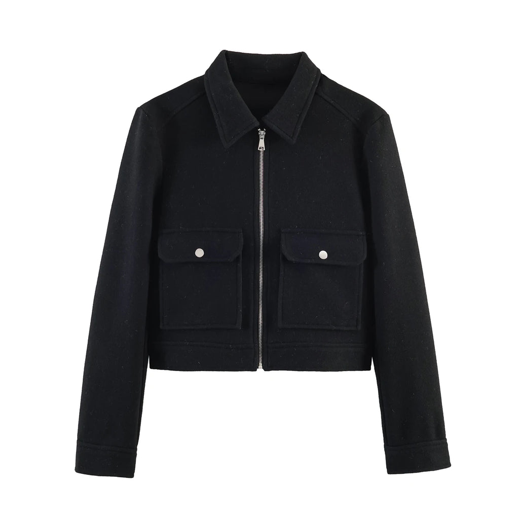 Collared Zip-Front Jacket