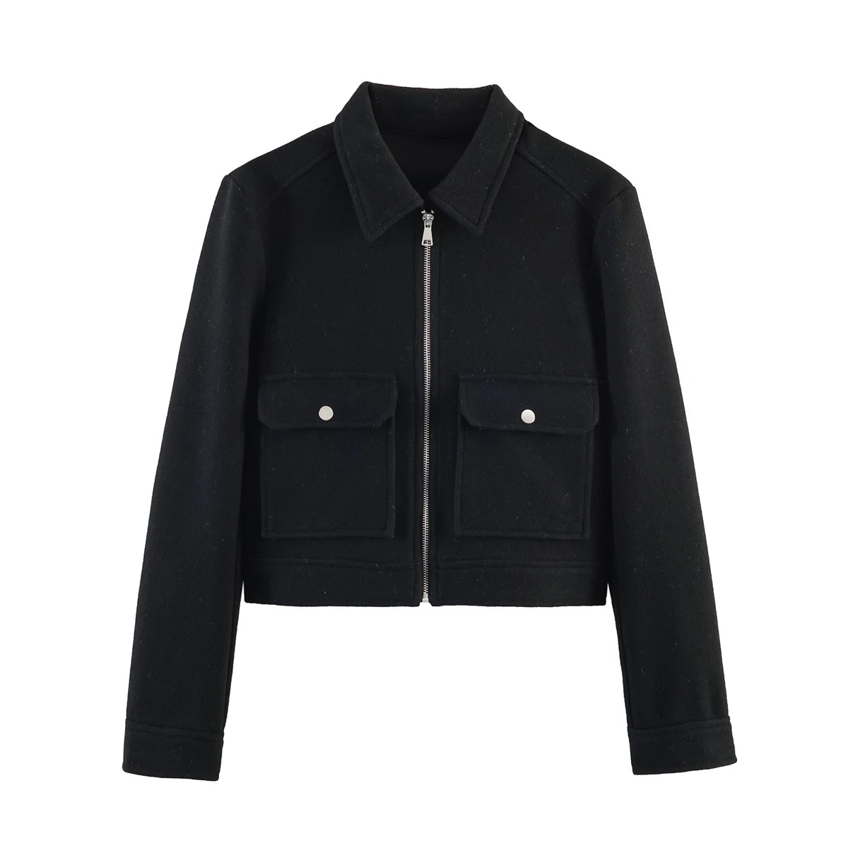 Collared Zip-Front Jacket