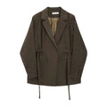 The Cinched-Side Tailored Blazer (Deep Olive)