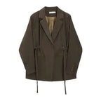 The Cinched-Side Tailored Blazer (Deep Olive)