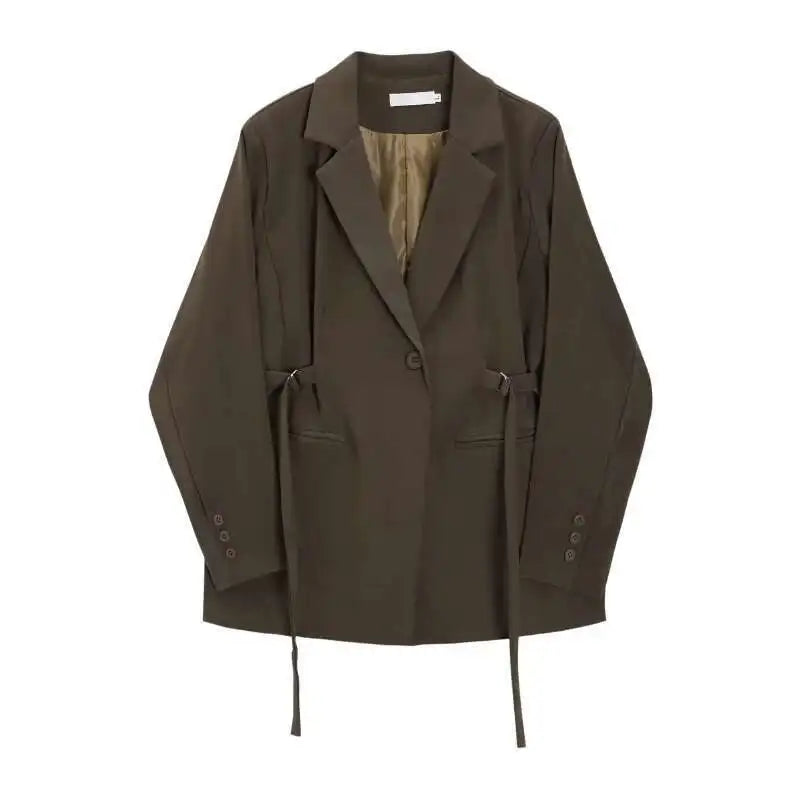 The Cinched-Side Tailored Blazer (Deep Olive)
