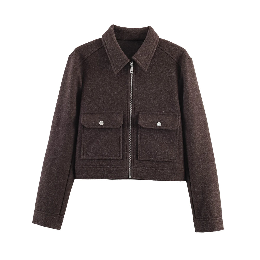 Collared Zip-Front Jacket