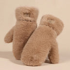 Textured Plush Mittens