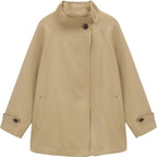 High-Collar Mid-Length Coat