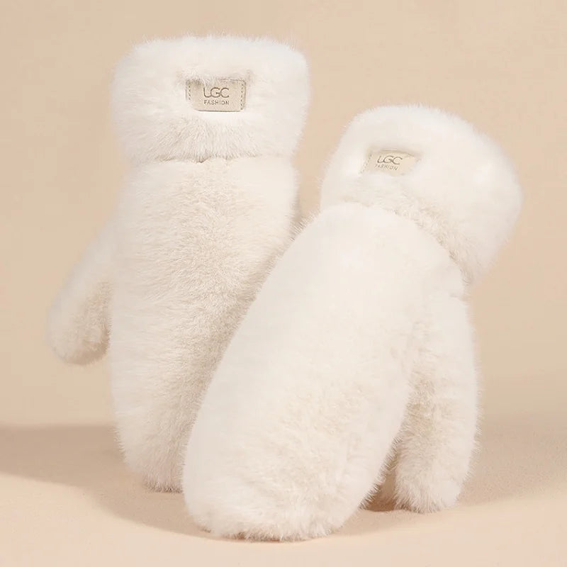 Textured Plush Mittens