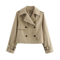 Cropped Double-Breasted Trench Jacket