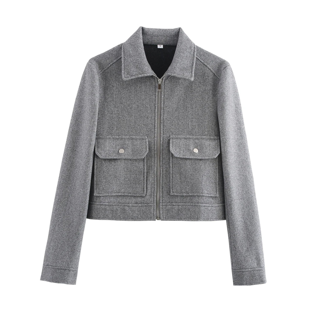 Collared Zip-Front Jacket