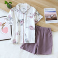 Women’s Short Pyjama Set (2-Piece) – Button-Through Short Sleeve Shirt & Relaxed Shorts