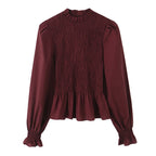 The Smocked Ruffled Blouse with Balloon Sleeves