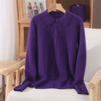 Alpaca‑Blend Collared Cardigan Chelsea