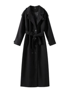 Belted Cape-Style Longline Coat