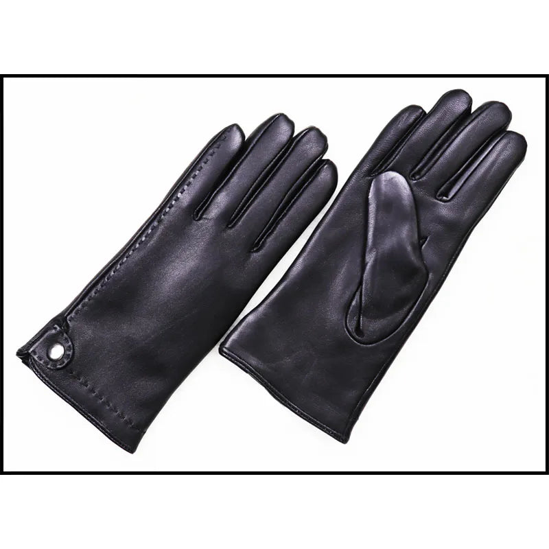 Women's Sheepskin Gloves Autumn and Winter Warm Leather Gloves Fashion 2025 New Ladies Leather Gloves Outdoor Driving Gloves