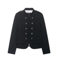 Atelier Rue Cropped Blazer — Double Jewel Buttons