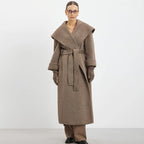 Shawl-Collar Belted Longline Coat