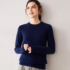 Women's 100% Pure Cashmere Sweater 2025 Fall Winter Crew Neck Long Sleeve Warm Soft Knitted Pullover New Knit Tops Women Clothes