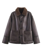 Contrast Collar Structured Jacket