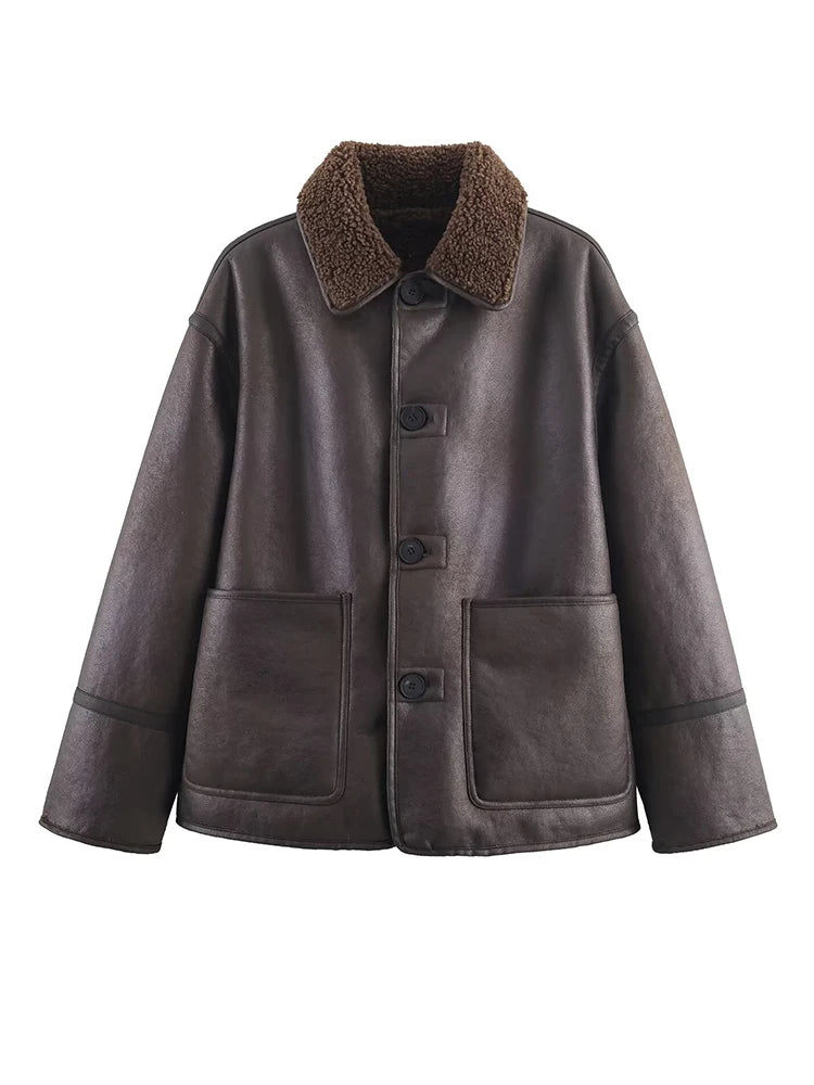 Contrast Collar Structured Jacket
