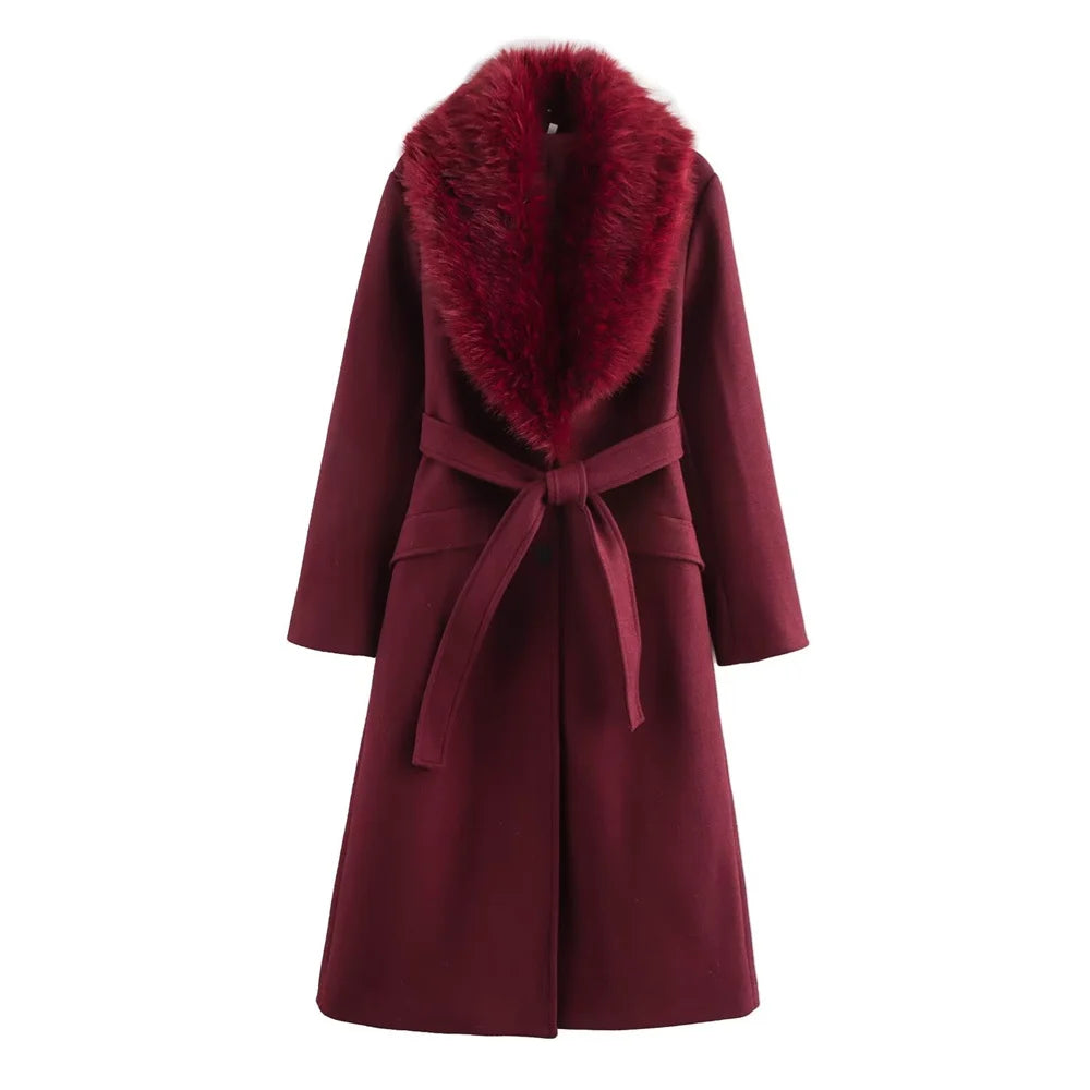 Bordeaux Elegance Longline Coat