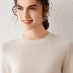 Women's 100% Pure Cashmere Sweater 2025 Fall Winter Crew Neck Long Sleeve Warm Soft Knitted Pullover New Knit Tops Women Clothes