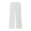 MUJER White Baggy Pants for Women 2 Pieces High Waist Woman Trousers Suits Wide Leg Women's Pants Sets off Shoulder Crop Top