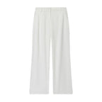 MUJER White Baggy Pants for Women 2 Pieces High Waist Woman Trousers Suits Wide Leg Women's Pants Sets off Shoulder Crop Top