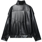 Oversized Leather-Effect Bomber Jacket
