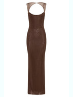 Sheer embellished maxi dress