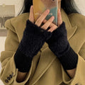 Knit & Plush Fingerless Gloves