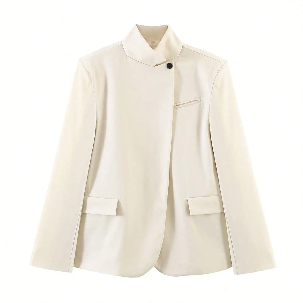 Asymmetric Cut-Out Tailored Blazer